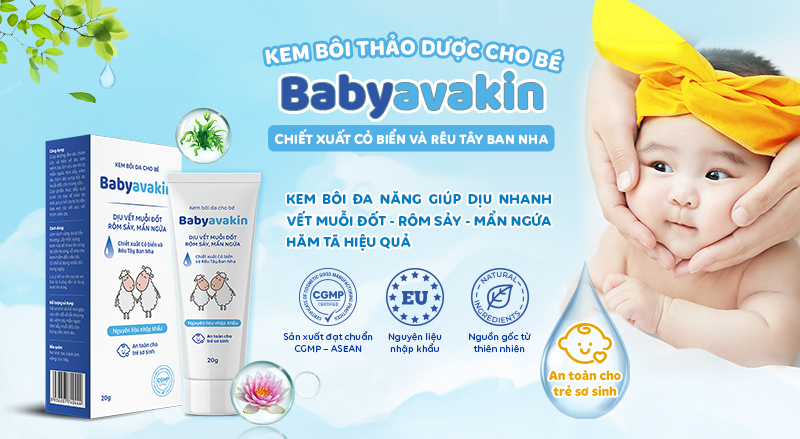 Kem bôi thảo dược BabyAvakin - Giúp bé hết rôm sảy, mẩn ngứa